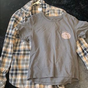RVCA t-shirt and matching flannel